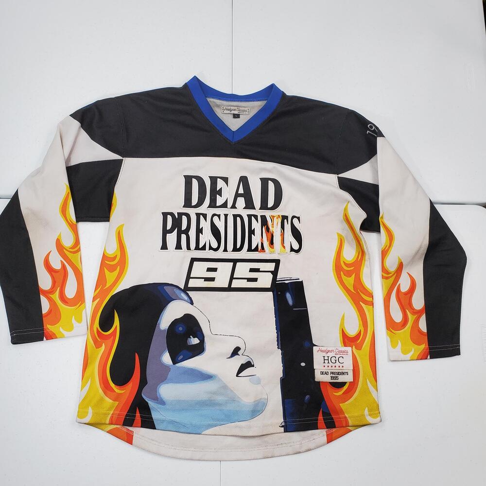 Dirty Headgear Classics Shirt Mens Large Dead Presidents 95 Flame Hockey Jersey